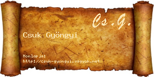 Csuk Gyöngyi névjegykártya
